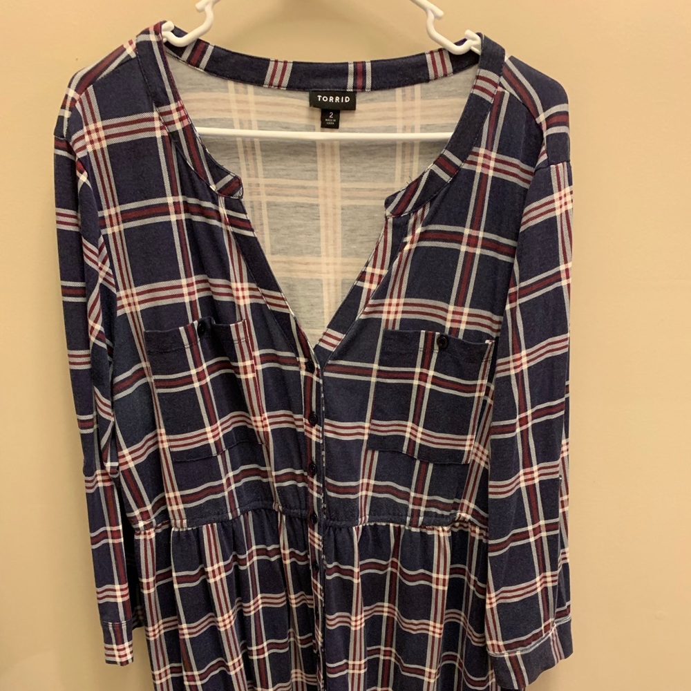 Adorable Torrid Flannel Dress - plus size